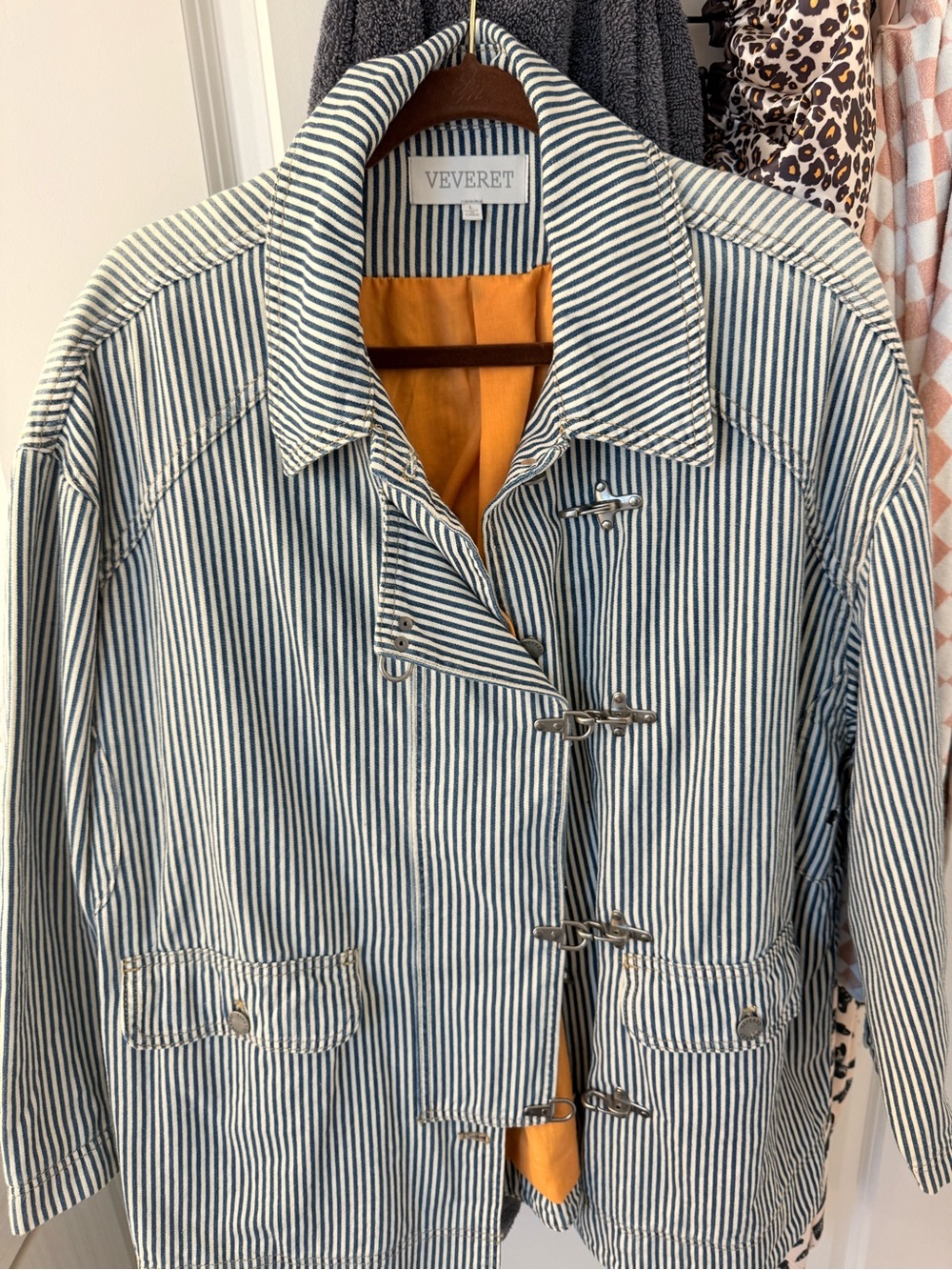 Women's Blue & White Striped Jacket